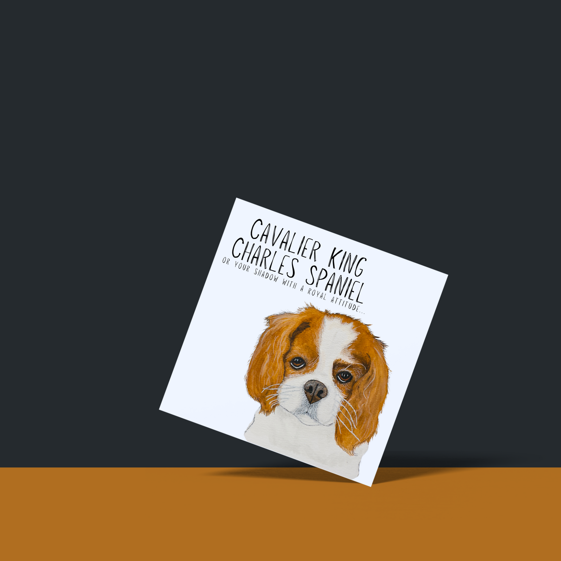 Cavalier King Charles Spaniel Greeting Card with Noble Sass