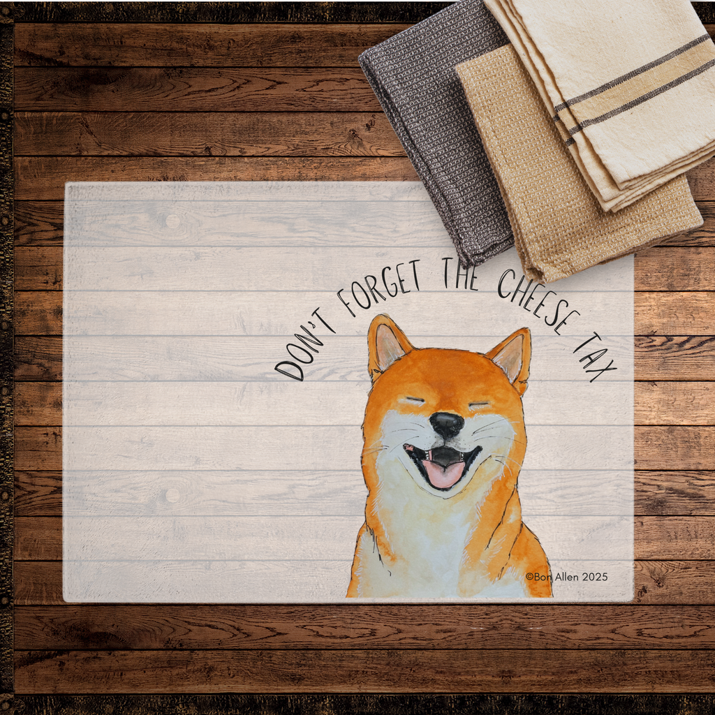 Shiba Inu Glass Chopping Board A3