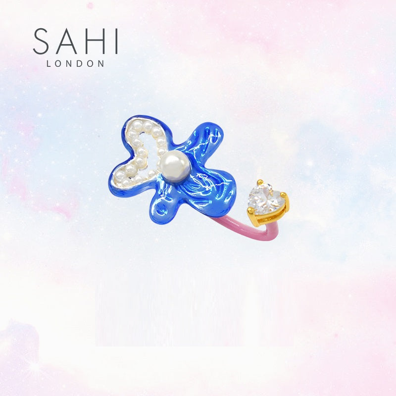 Fantasy Adjustable Ring in Blue, Pink and Gold