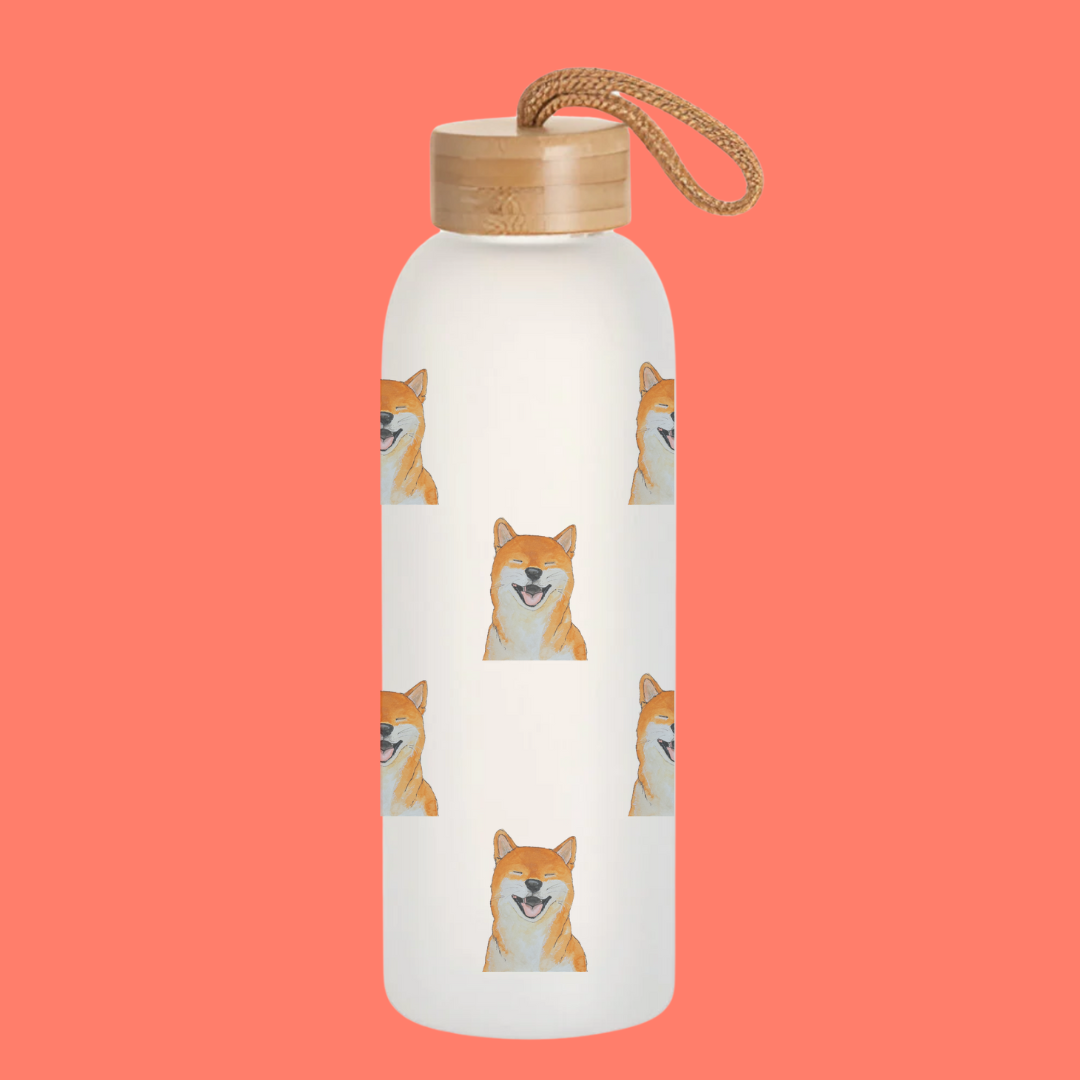 Shiba Inu Water Bottle with Bamboo Lid 750ml