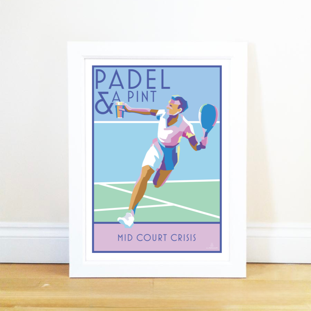 Padel and Pint A4 Print