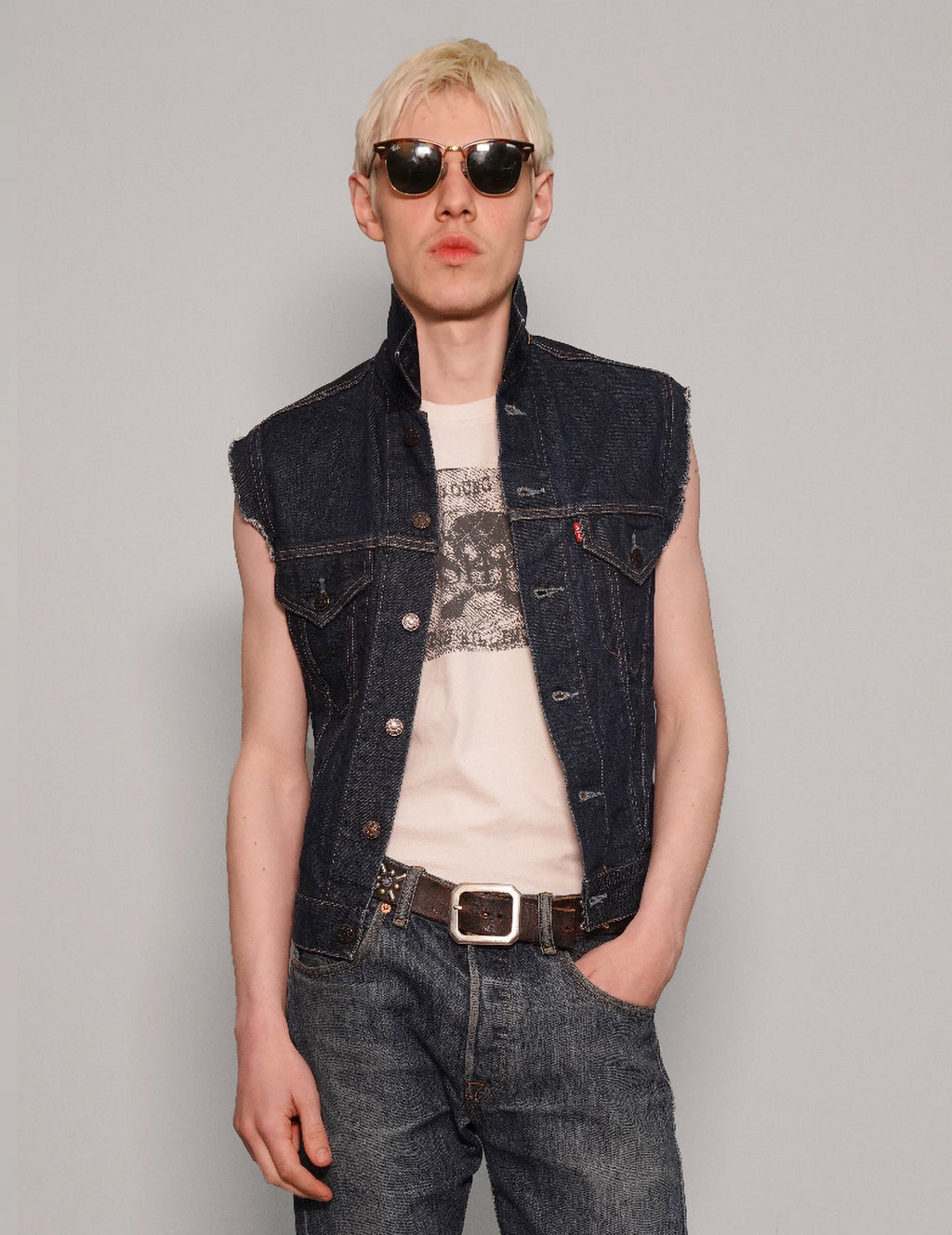 Vintage Denim Patched Gilet