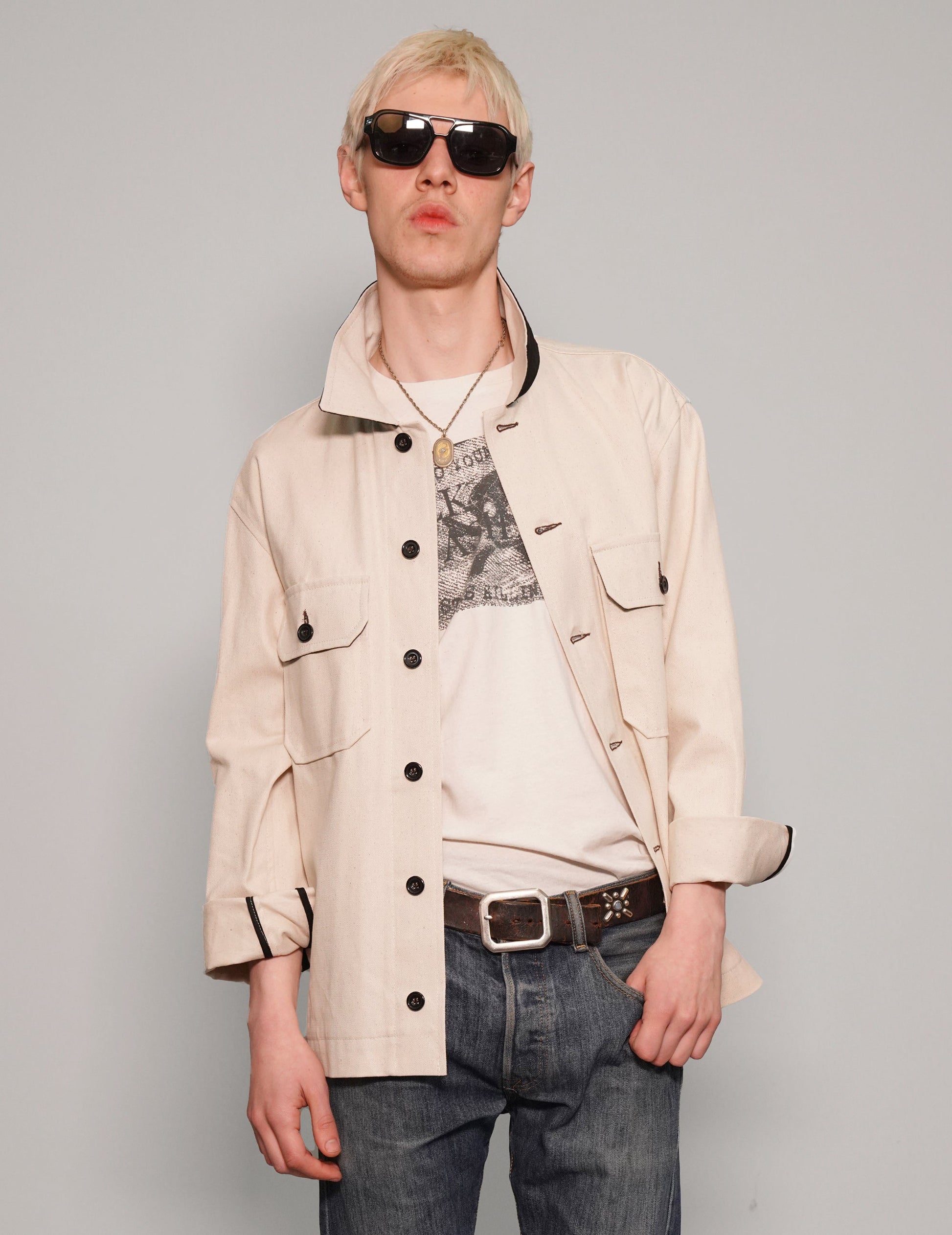 Cotton Workshirt in Ecru