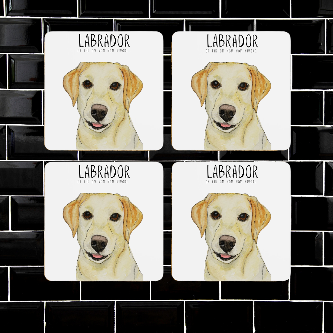 Labrador Coaster Set Om Nom Nomnivore Edition