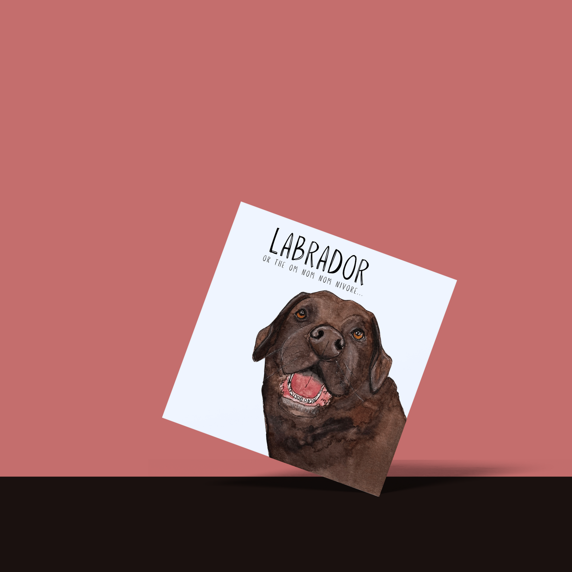 Labrador Greeting Card Om Nom Nomnivore