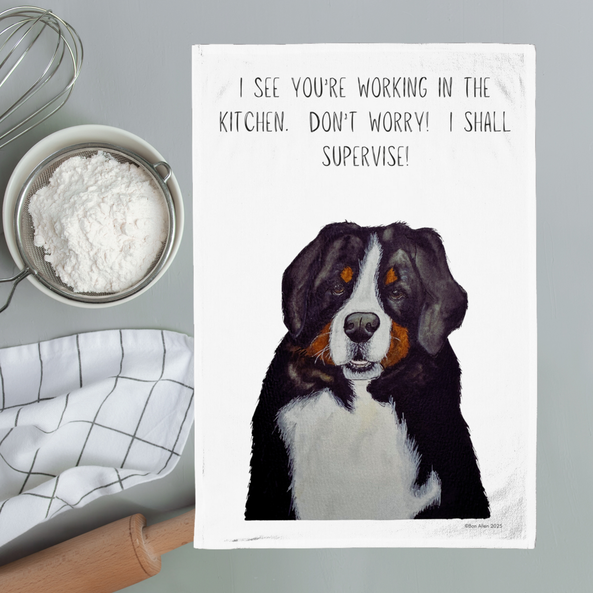 Bernese Mountain Dog Tea Towel