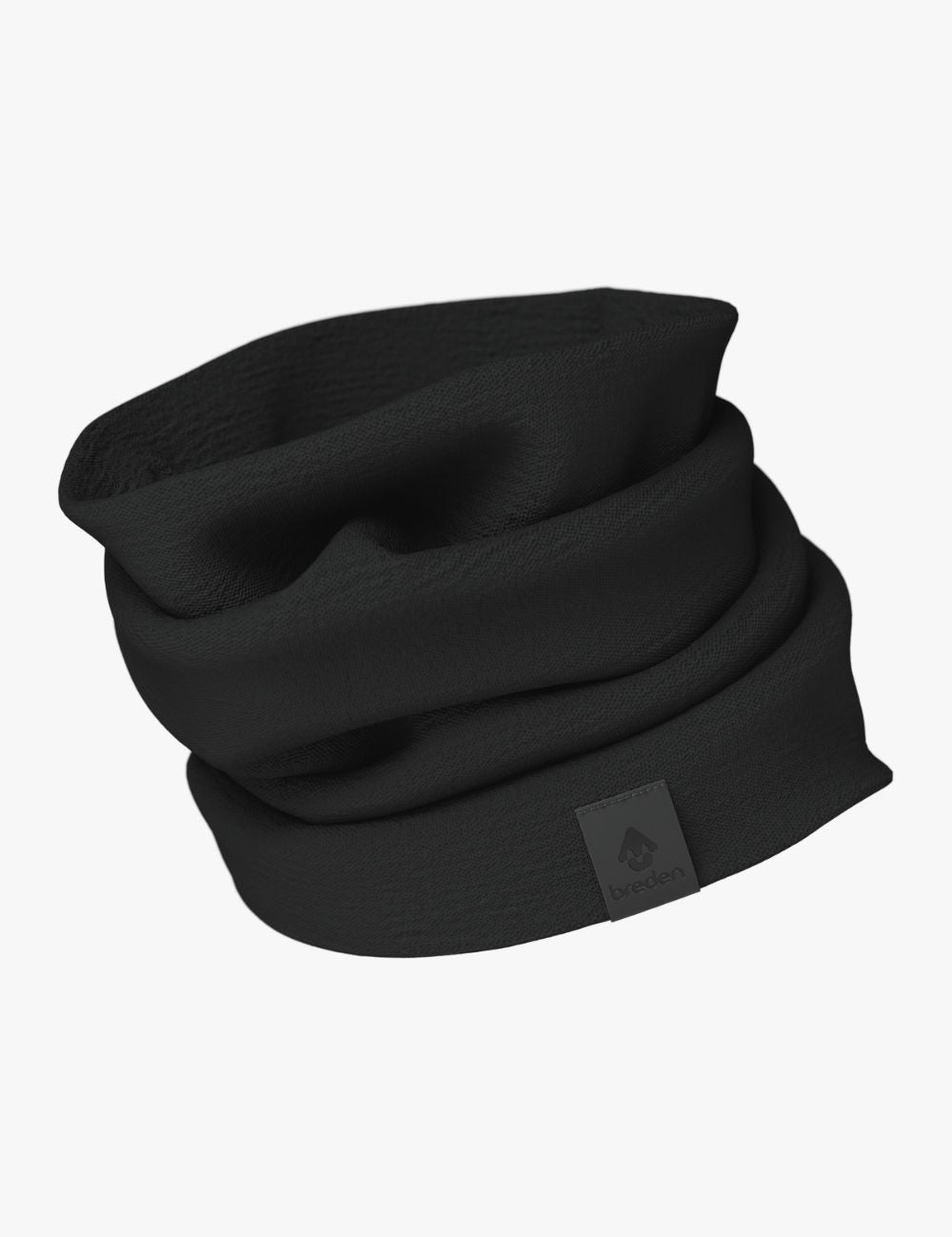 elegant merino wool tube scarf draped artfully on a rustic wooden bench