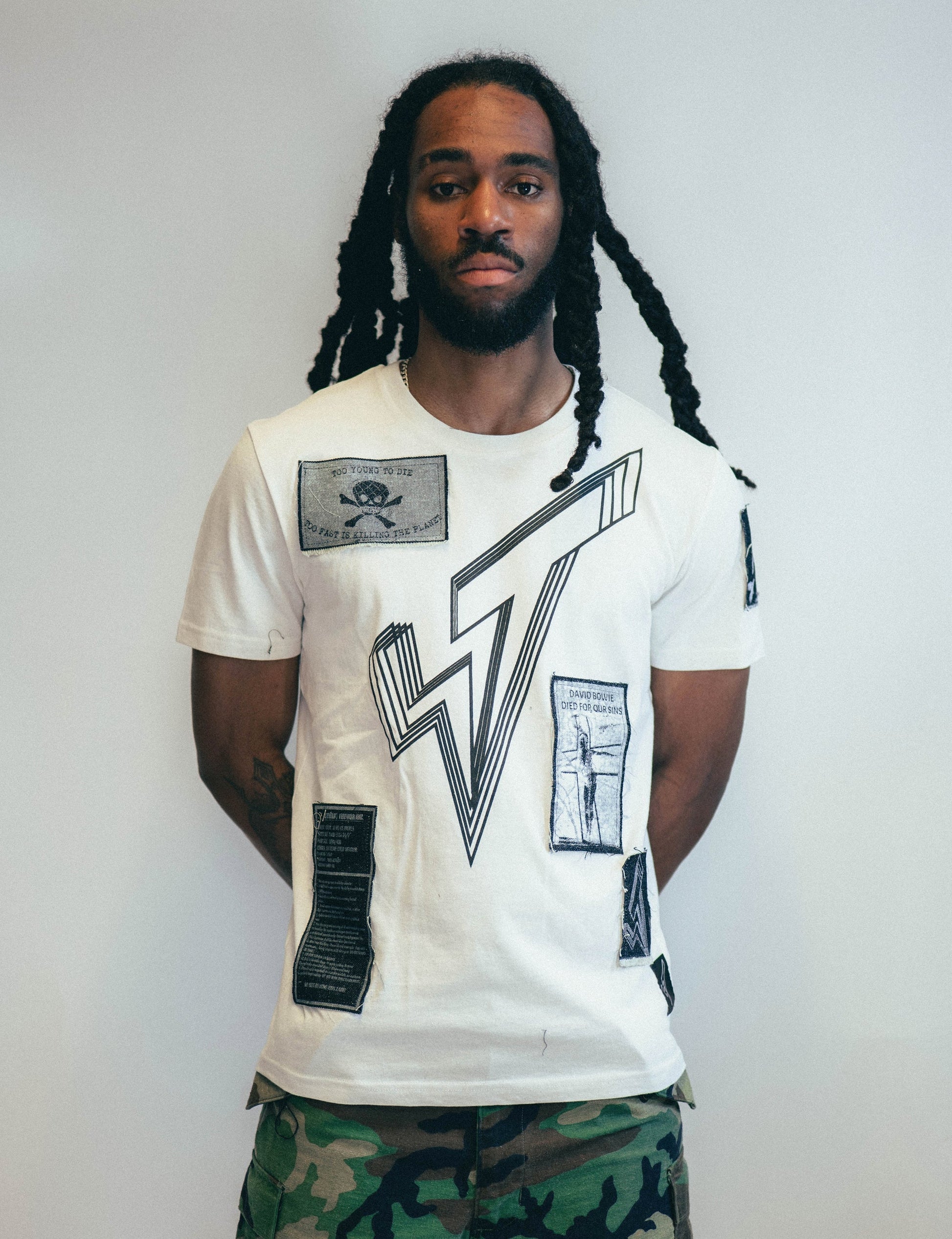 Patched Logo T-Shirt in Ecru
