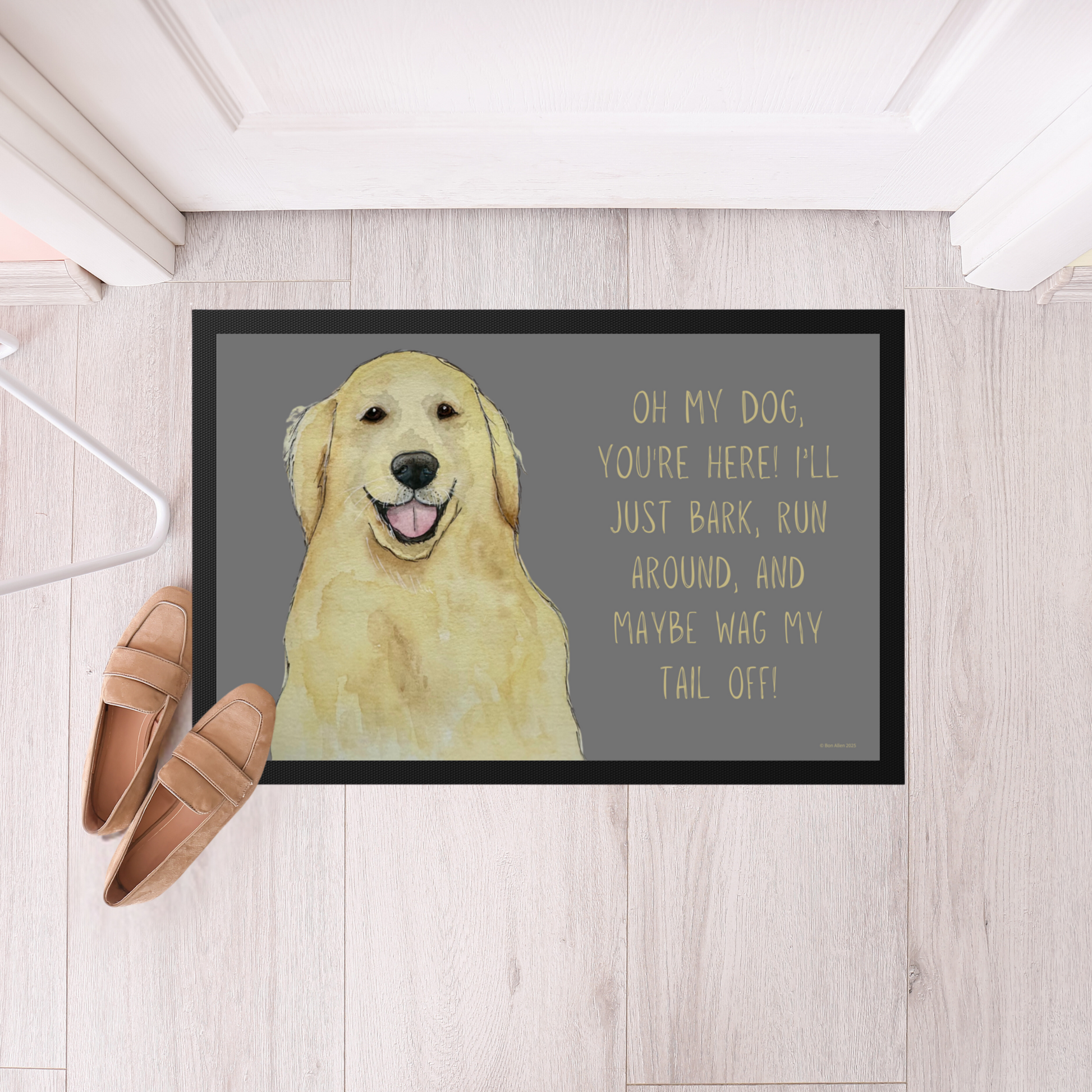 Golden Retriever Welcome Mat