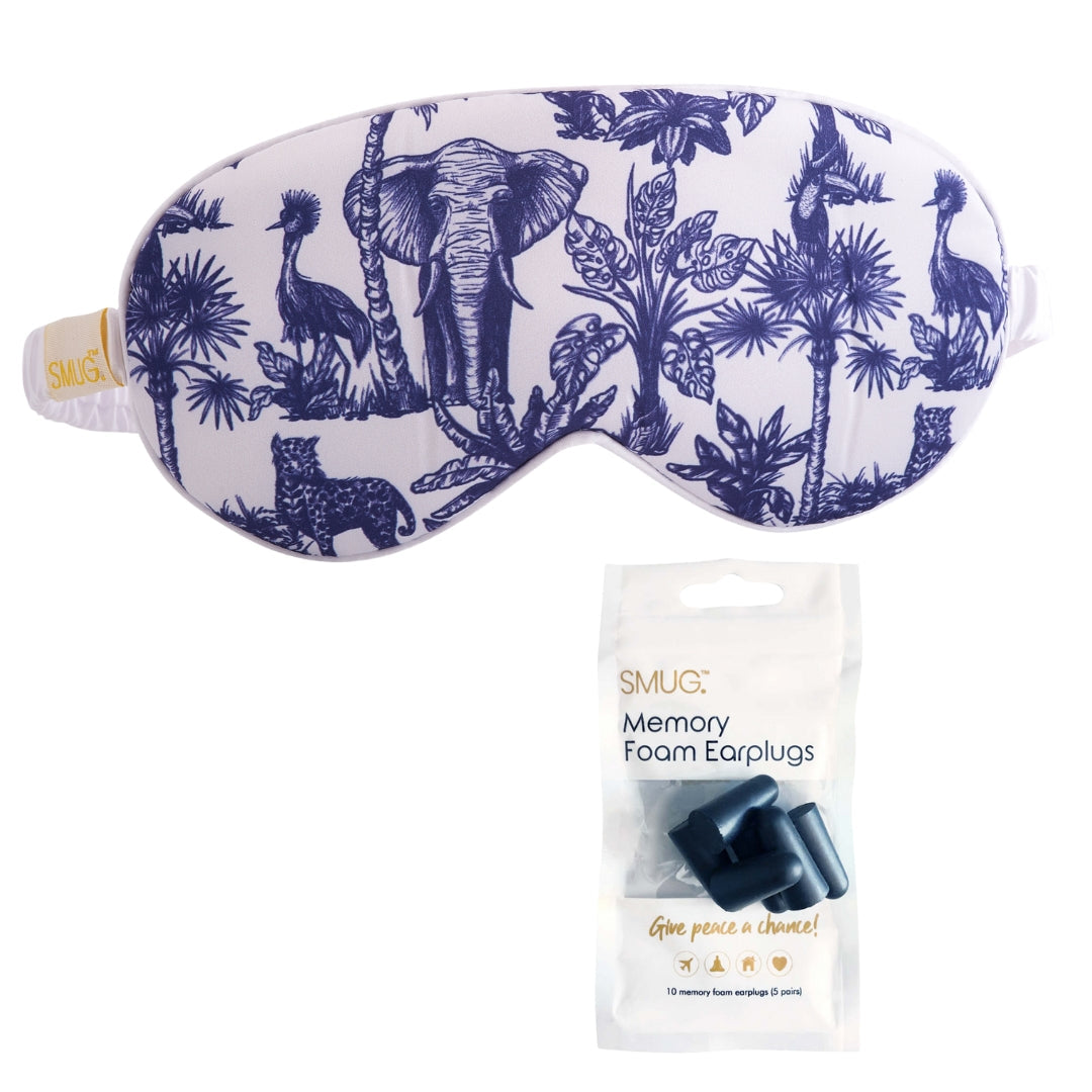 Satin Sleep Mask in Elephant Print