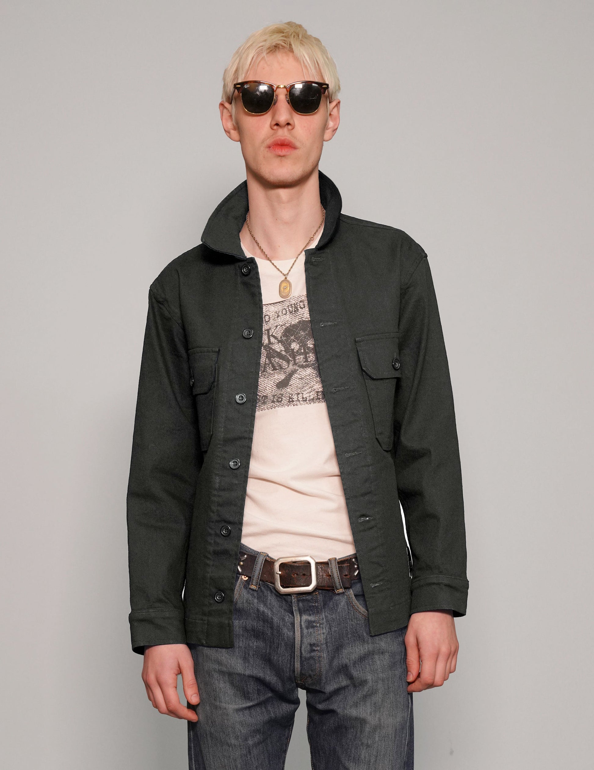 Cotton Workshirt in Dark Grey