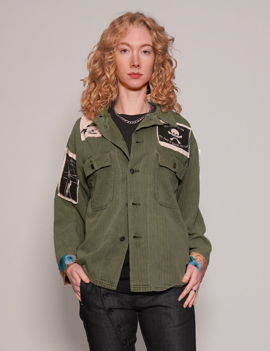 Saint Unisex Patched Field Shirt in Khaki