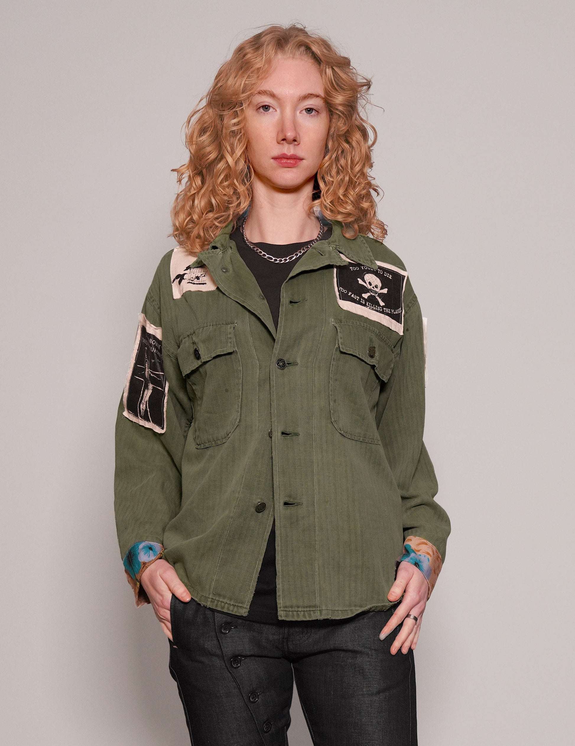 Saint Unisex Patched Field Shirt in Khaki