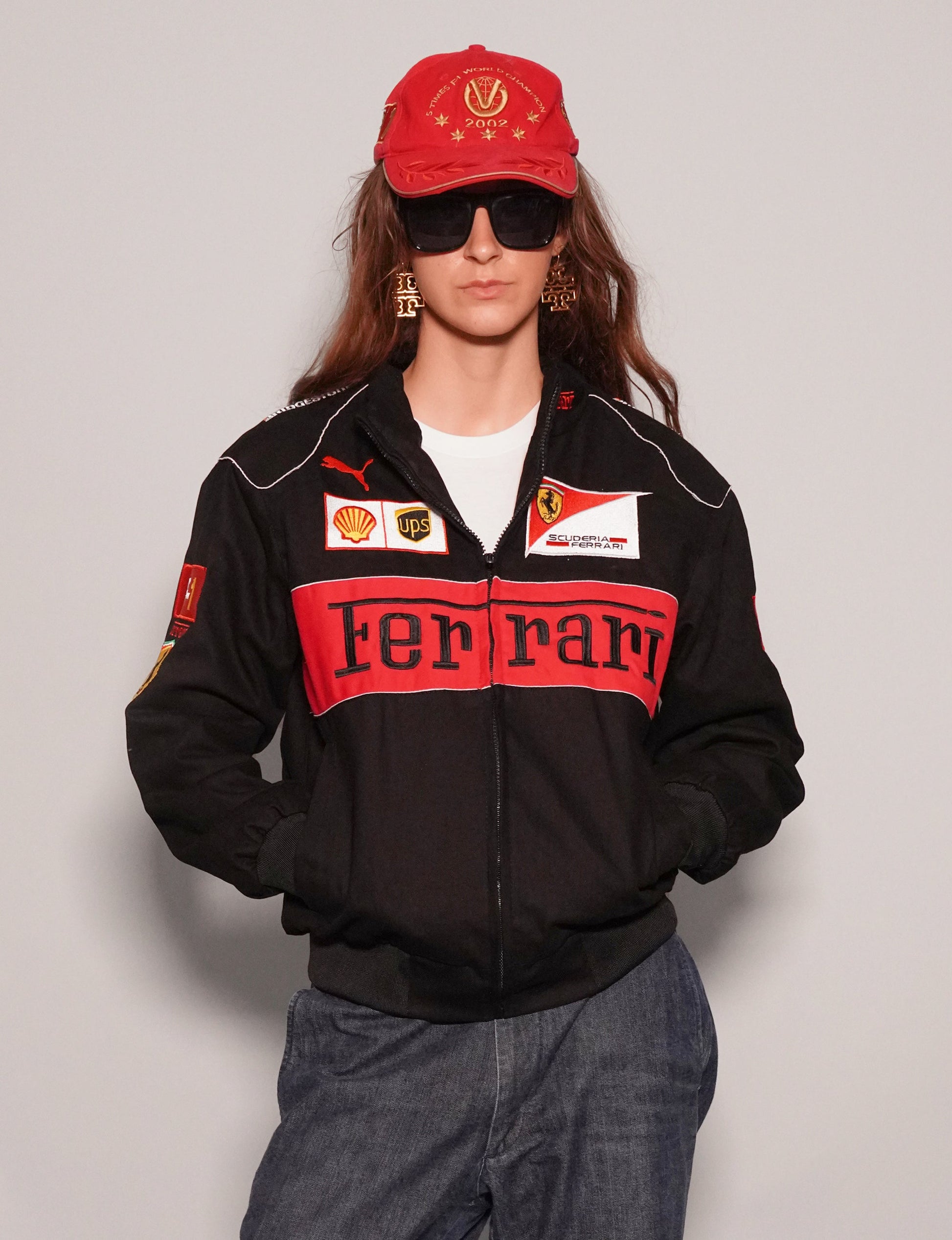 Black Ferrari Racing Jacket Vintage