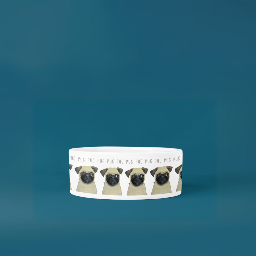 Ceramic Dog Bowl for Pugs