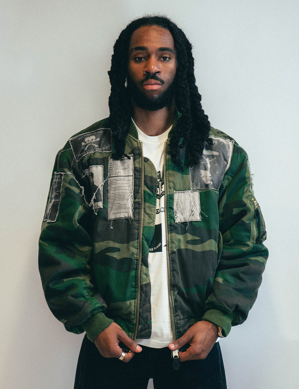 MA1 Bomber Jacket in Camo with Custom Patches