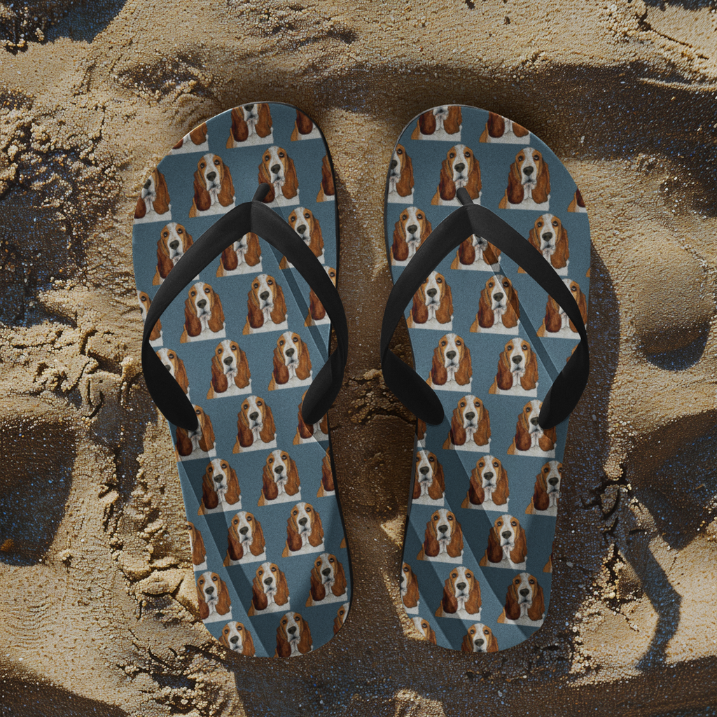 Basset Hound Flip Flops for Walking in Style