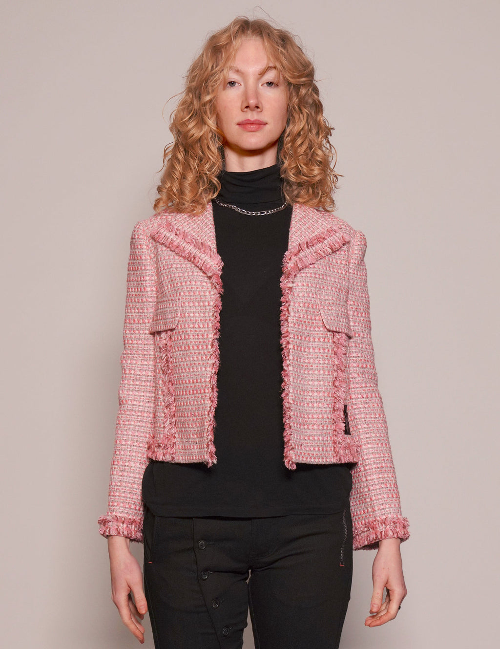 Pink Ruffle Suit Jacket