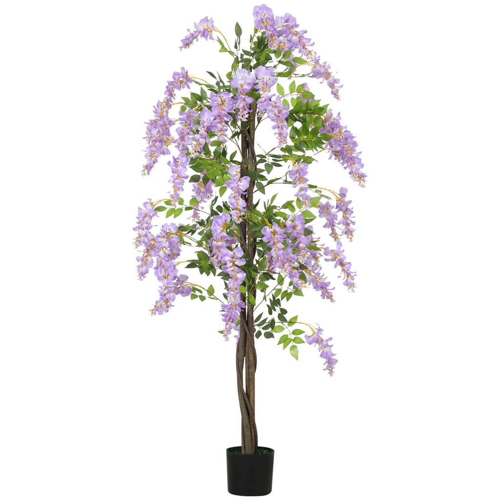 Artificial Wisteria Flower Plant 180cm Purple with 756 Leaves