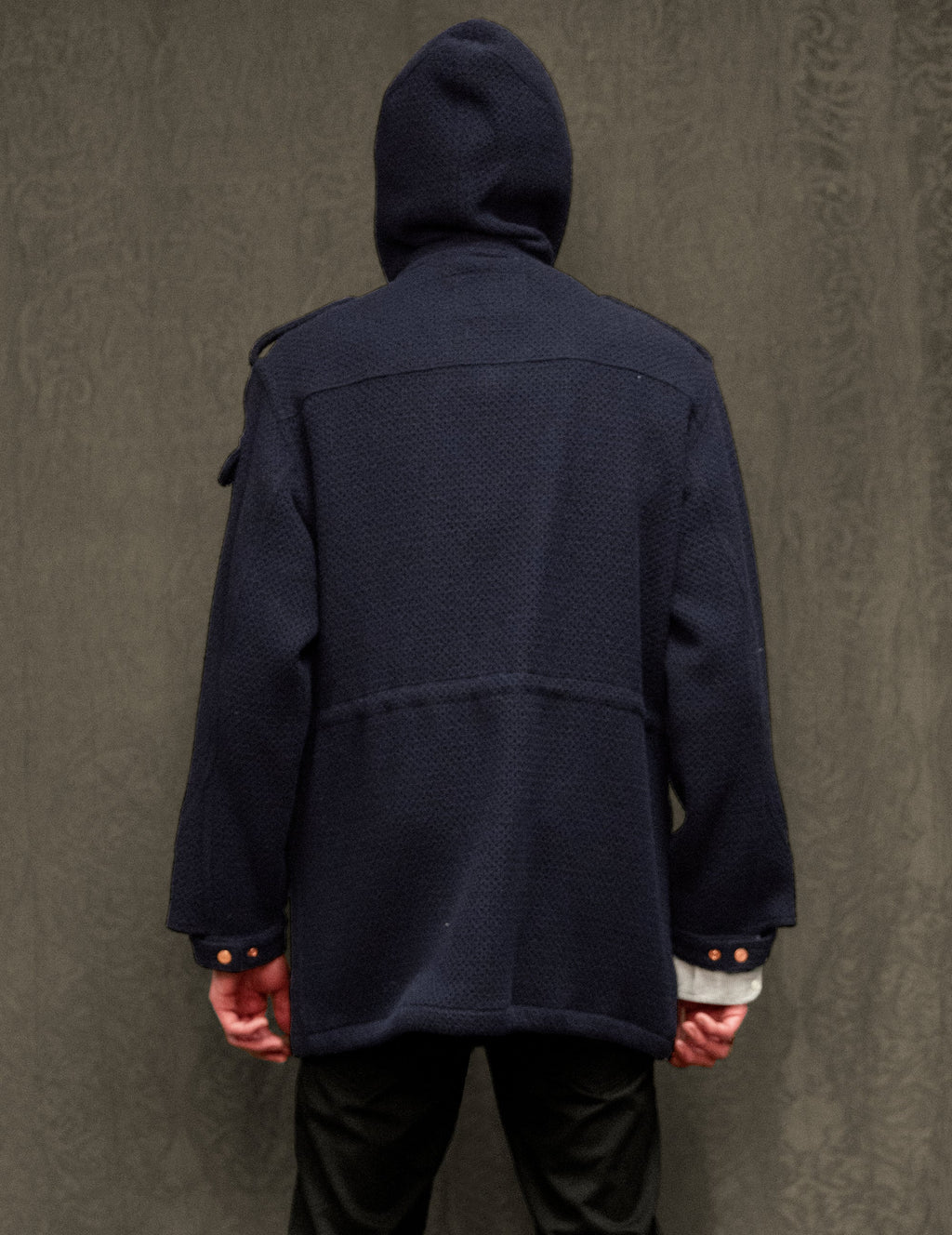 Peter Parka Navy Waffle Texture