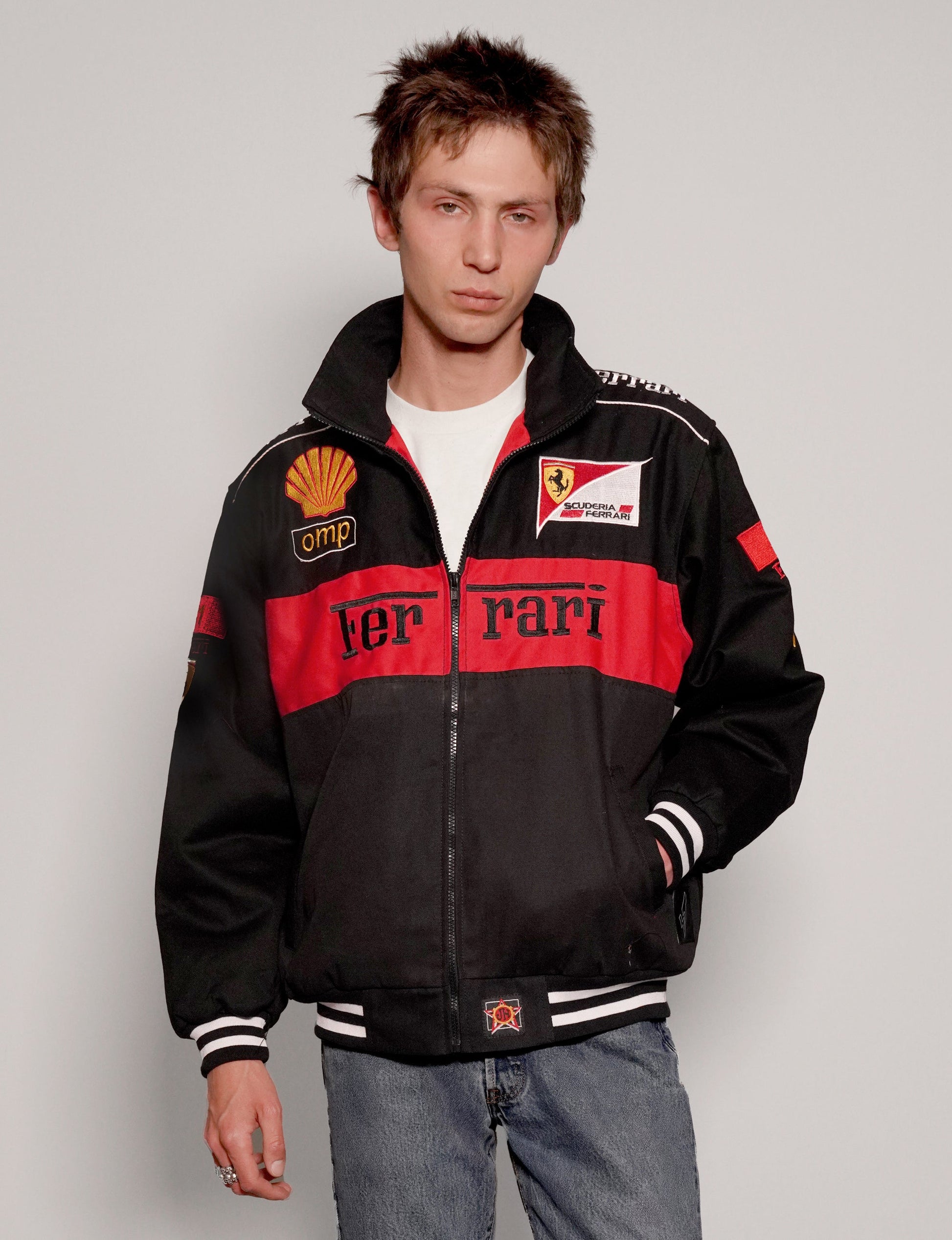 Black High Neck Racing Jacket