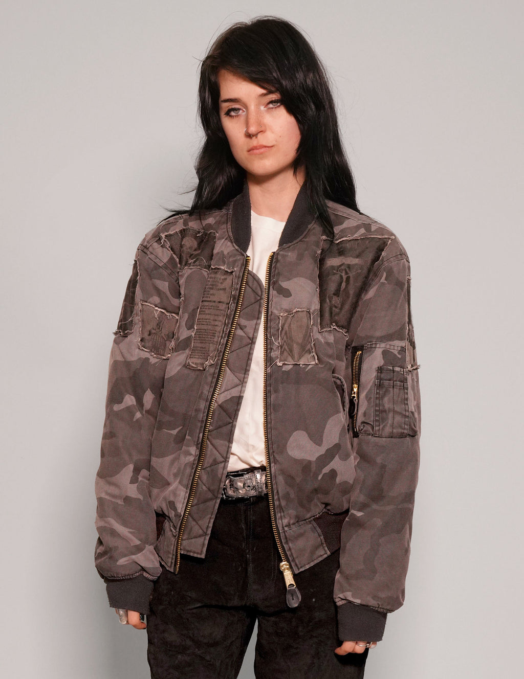 Grey Camo MA1 Bomber Jacket