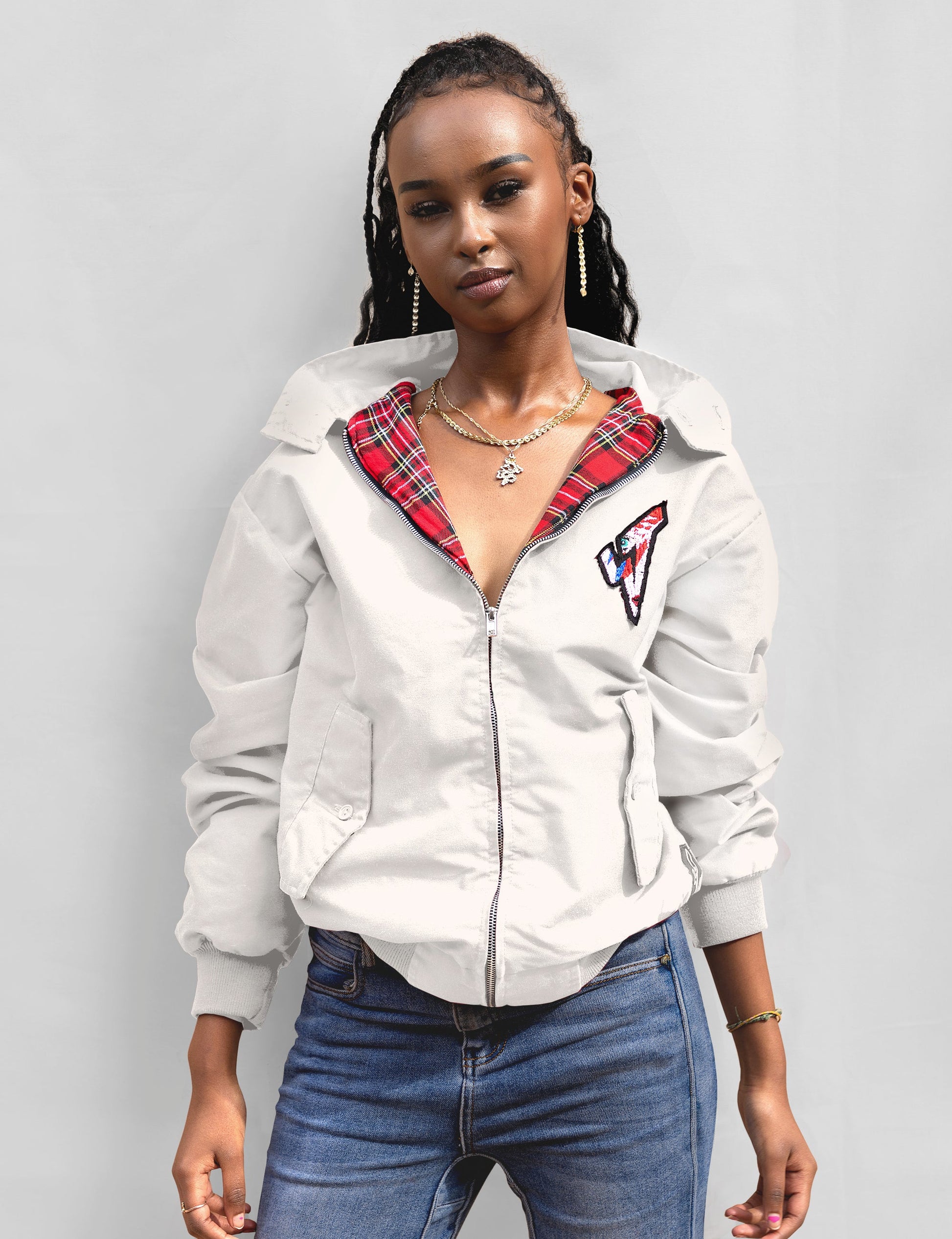 Classic Harrington Jacket in Off White Bone