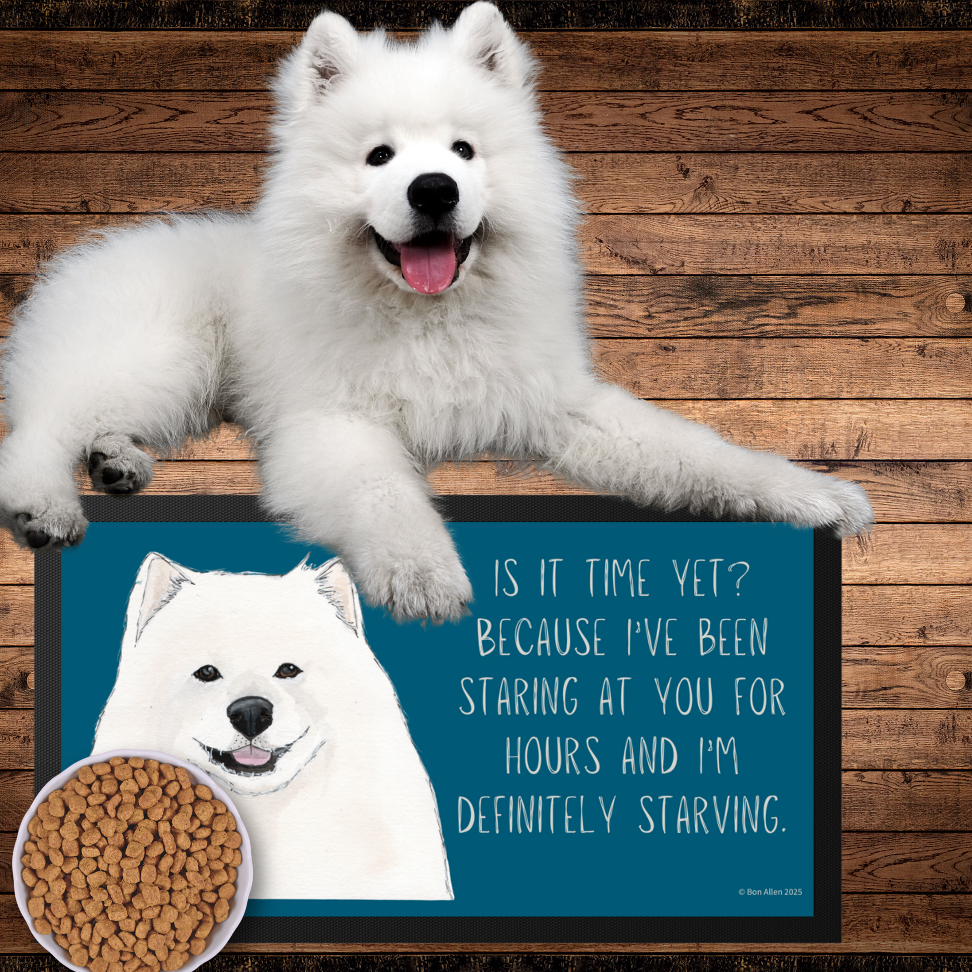 Pet Bowl Mat Samoyed Approved