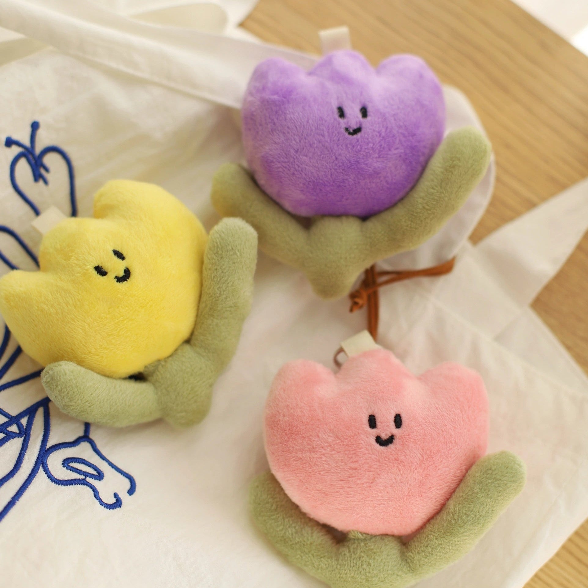 Spring Tulip Bag Charm in White