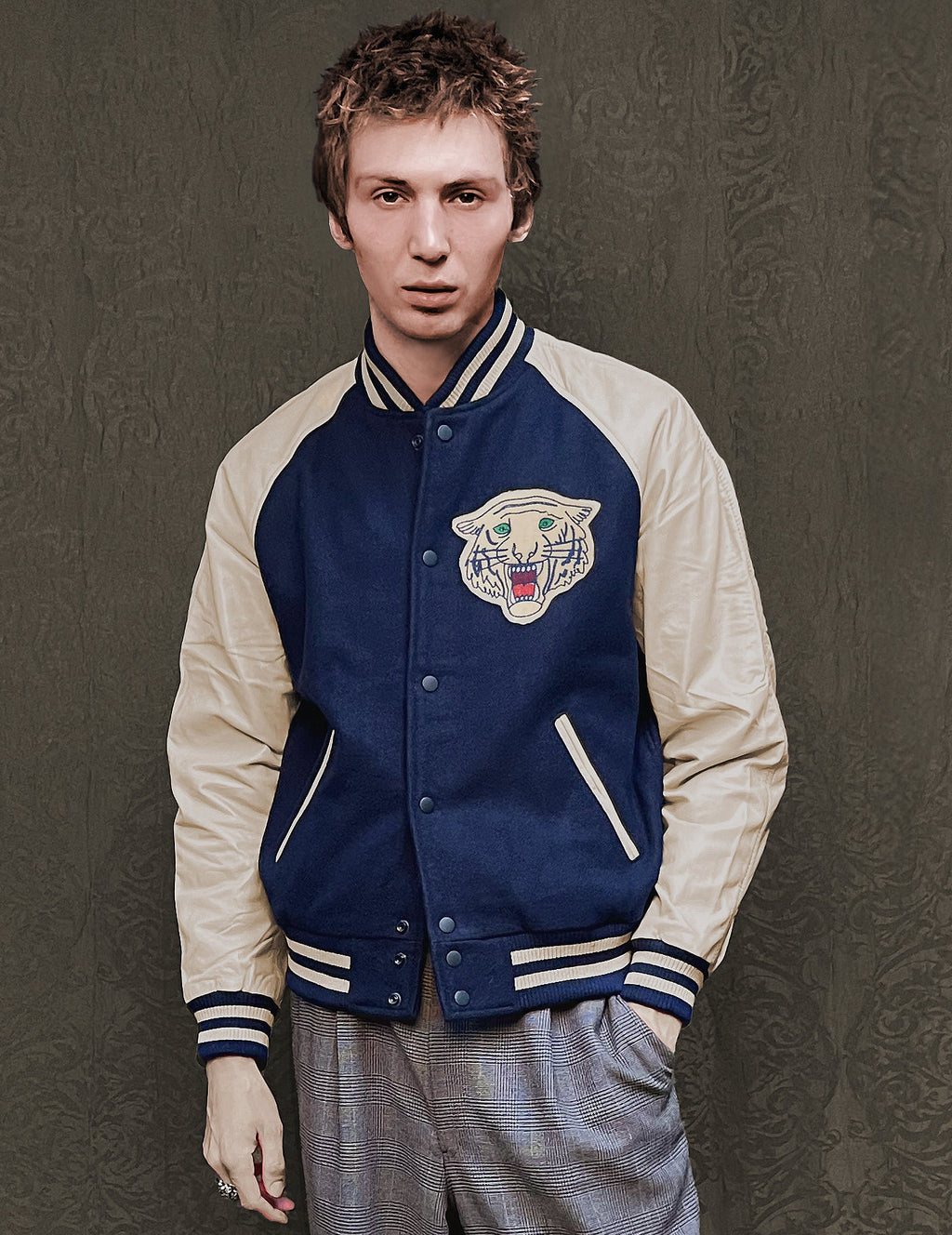 Immortal Varsity Bomber Jacket in Blue