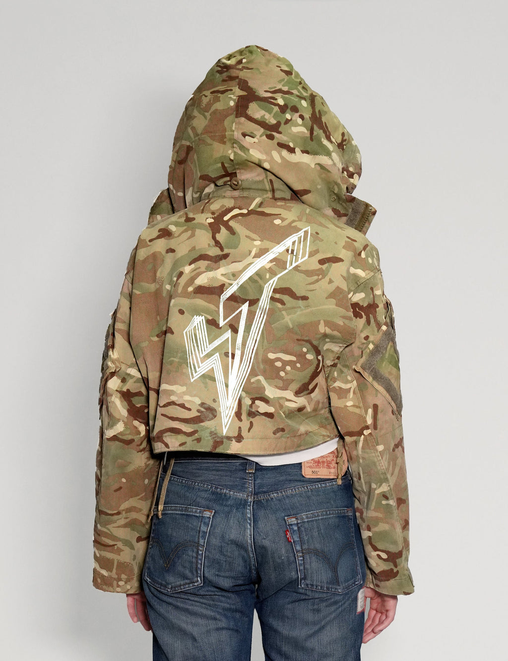 Cropped Camo Smock Jacket