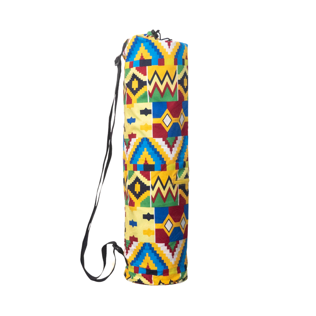 Handmade Yoga Bag in Yellow with African Wax Print