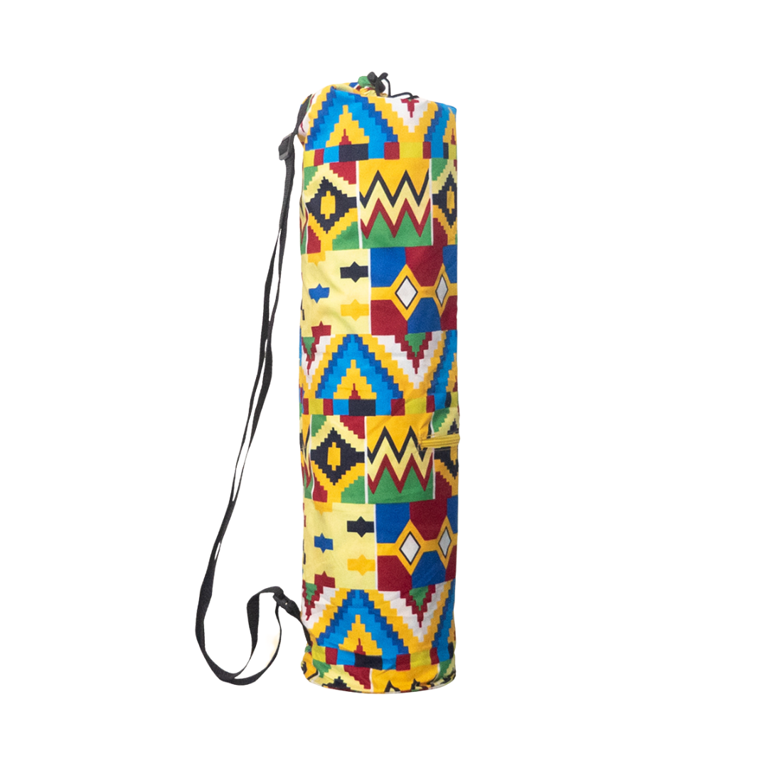 Handmade Yoga Bag in Yellow with African Wax Print