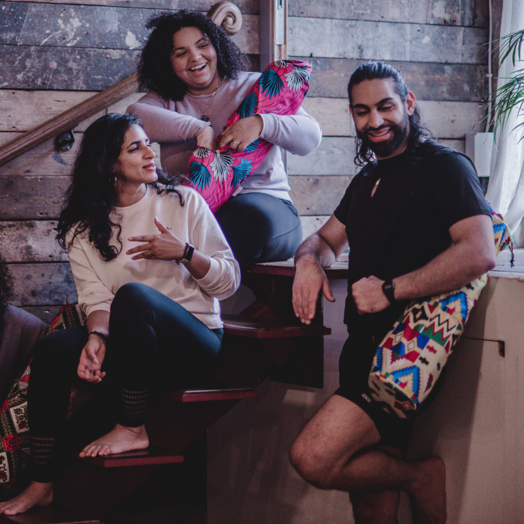 Handmade Yoga Bag in Yellow with African Wax Print