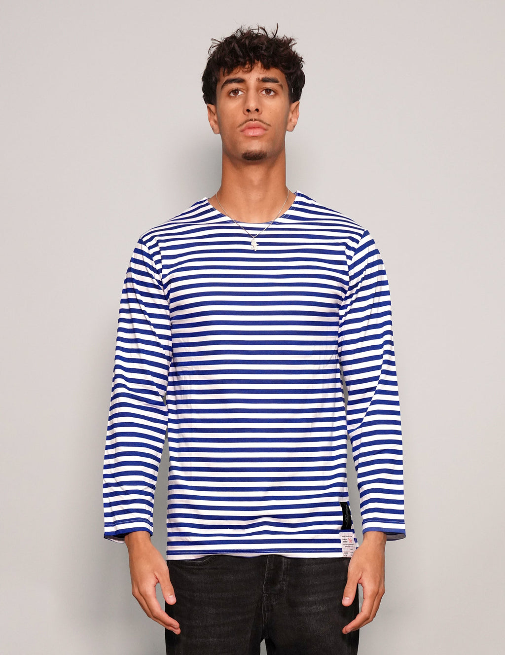 Vintage Naval Blue Stripe Long Sleeve T-Shirt
