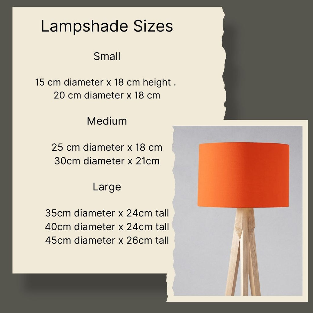 Plain Orange Lampshade for Ceiling or Table Lamp