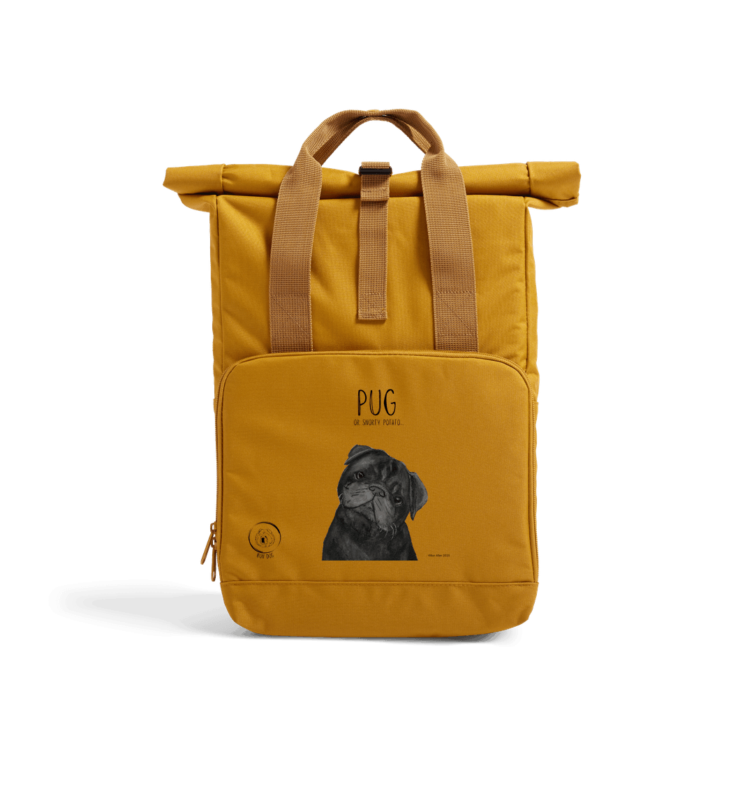 Pug or Snorty Potato Ethical Backpack for Pug Lovers Black