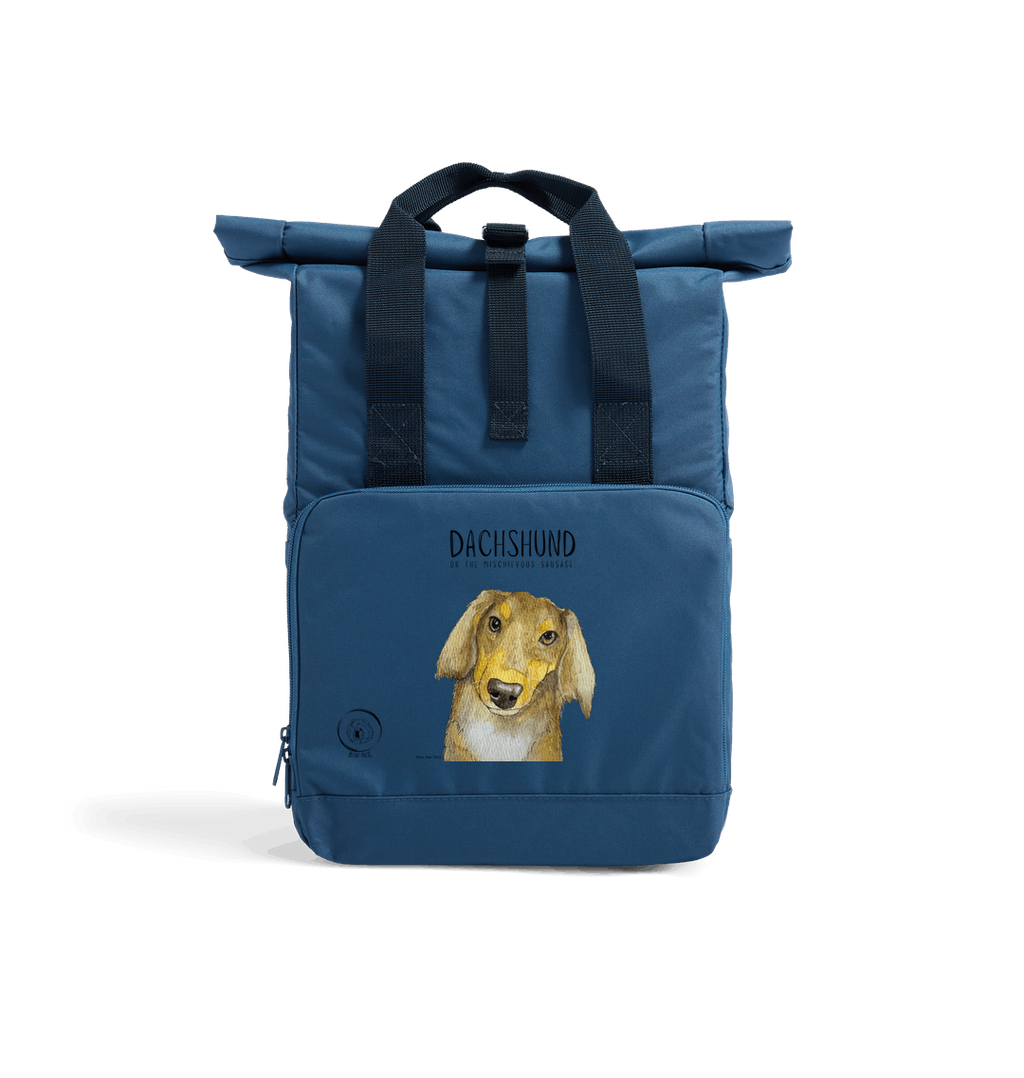 Long Haired Dachshund Roll Top Backpack