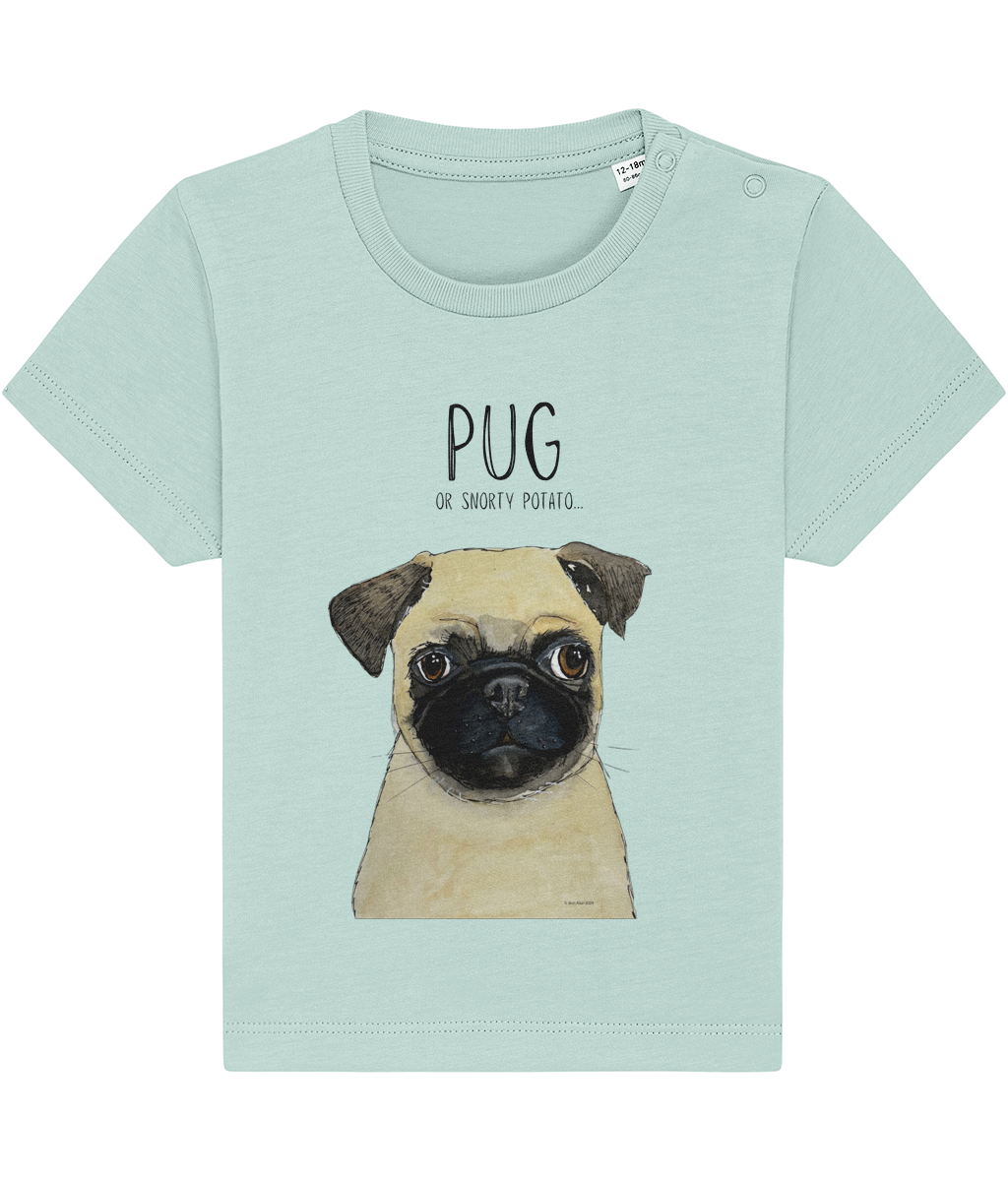 Pug Baby T-Shirt Tiny Tee Major Cuteness