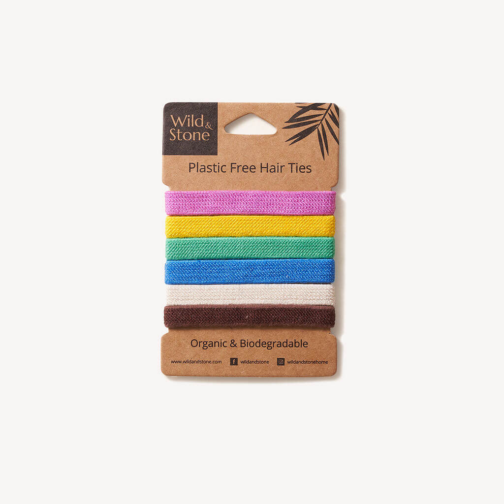 Organic Cotton Hair Ties 6 Pack Multi Colour