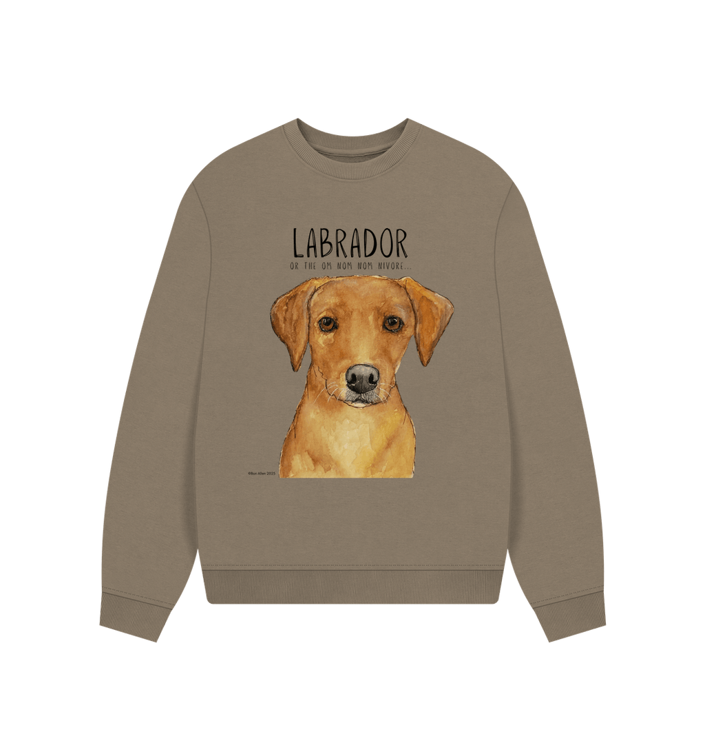 Fox Red Labrador Oversized Sweatshirt Will Sit for Snacks