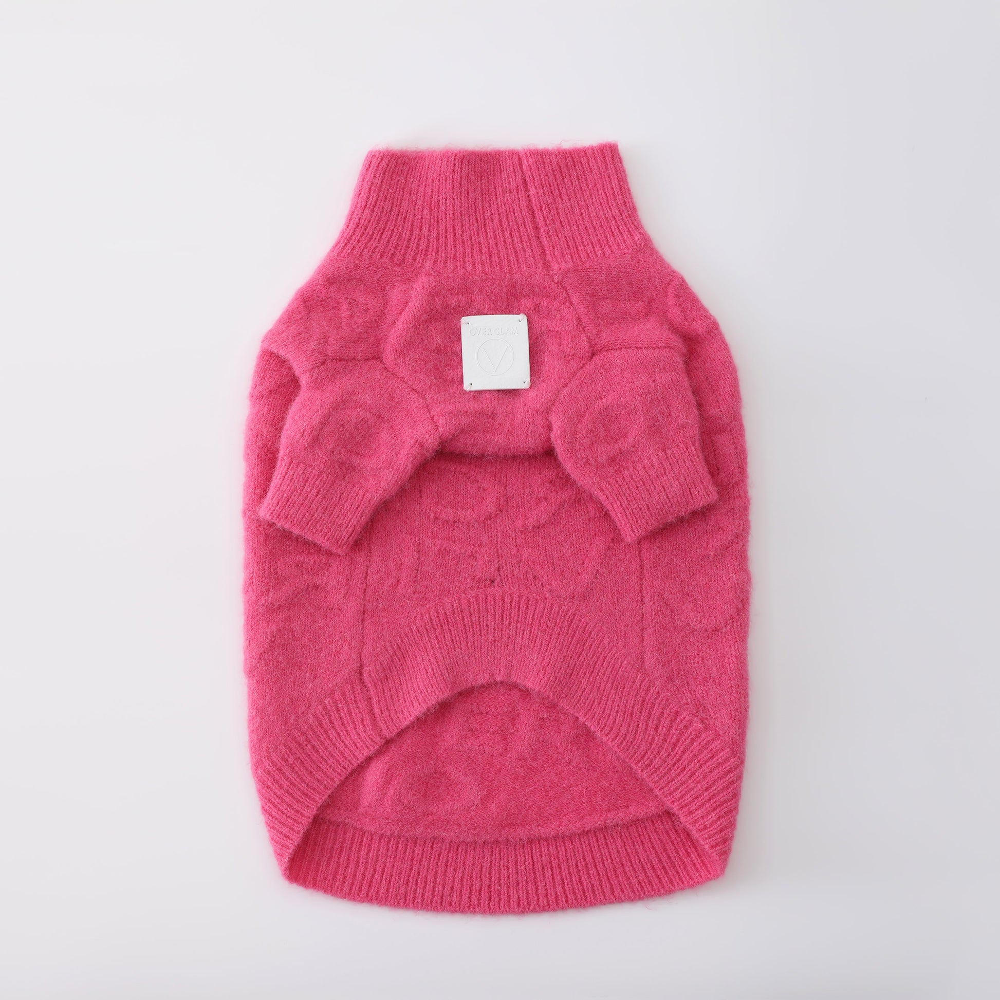 Textured Knit Jumper in Rose and White