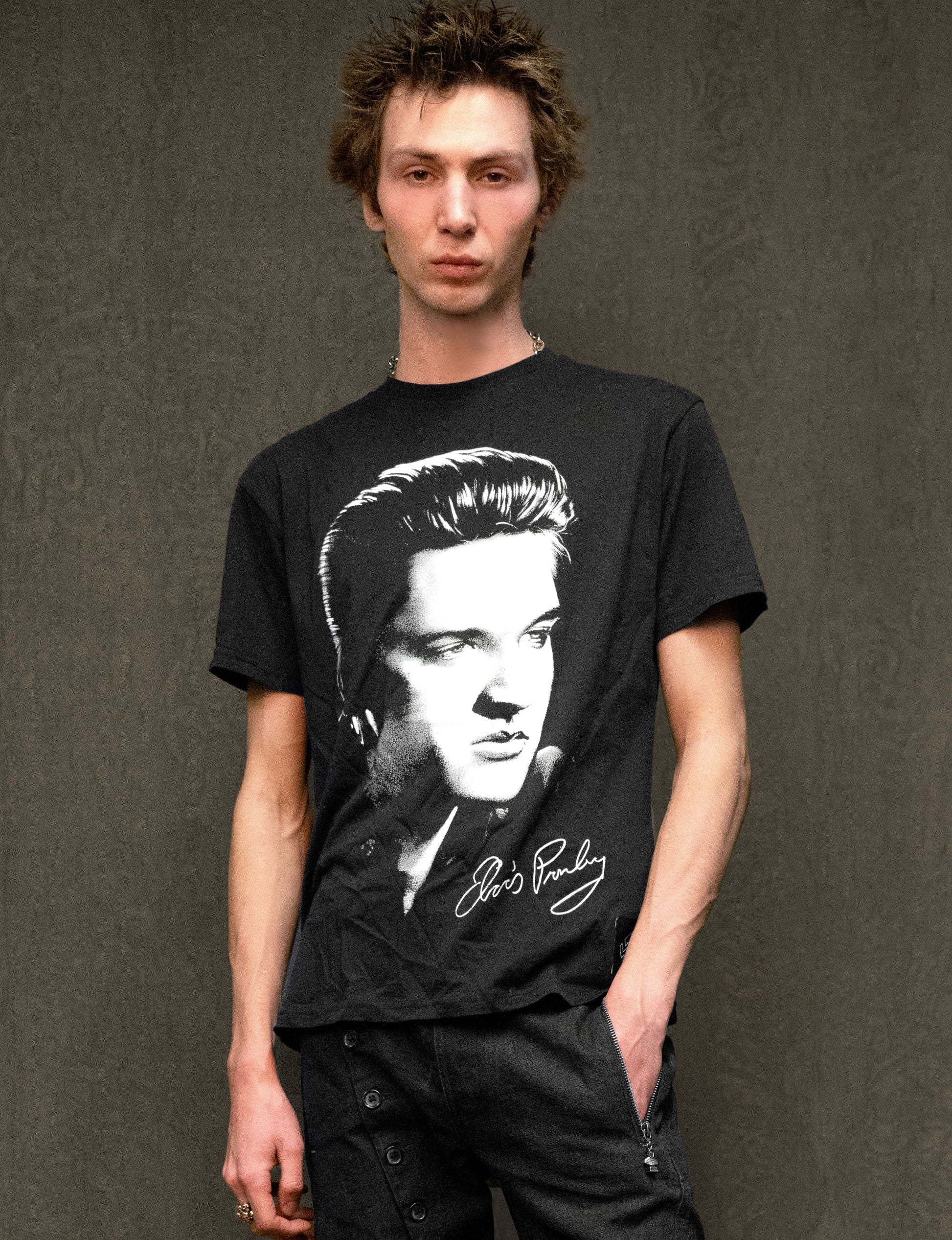 The King Portrait T-Shirt Black