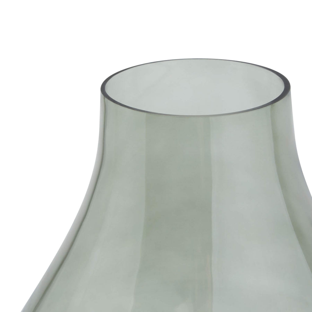 Handcrafted sage green glass vase with minimalist design and matte finish, perfect for modern home decor. by RoomLondon at brixbailey.com