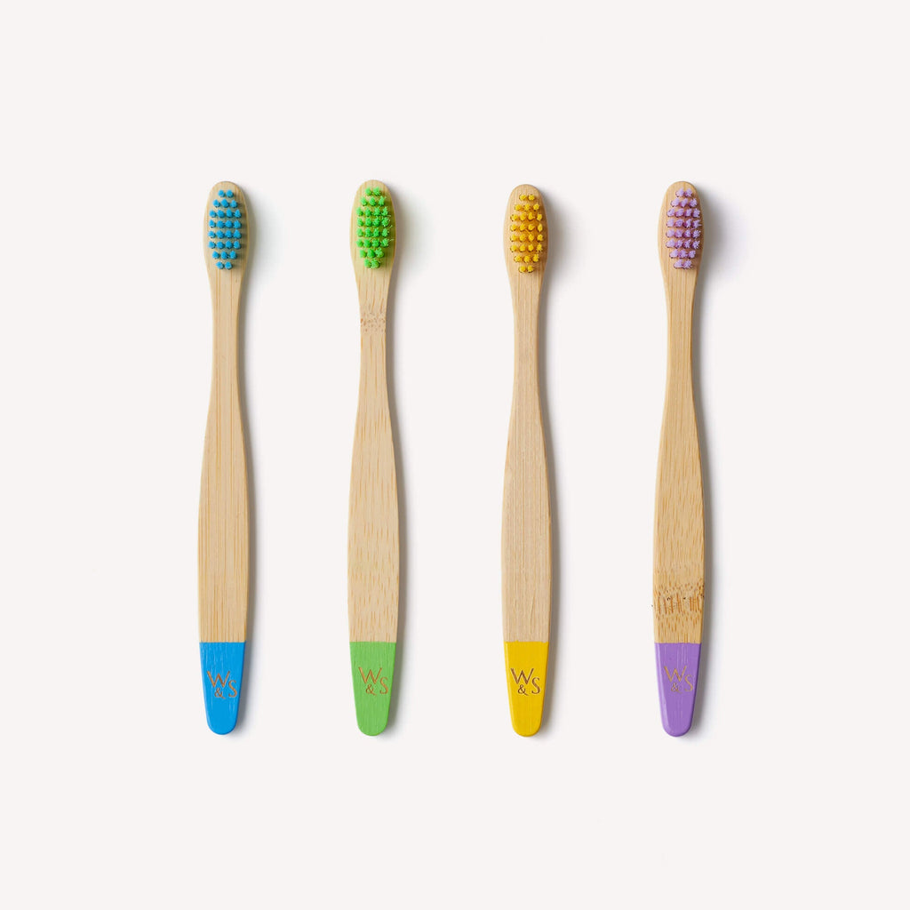 Children's Bamboo Toothbrush 4 Pack Multi Colour