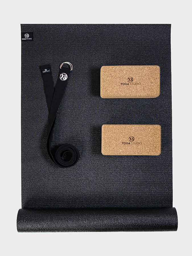 Starter Cork Yoga Set with Mat Blocks and Strap