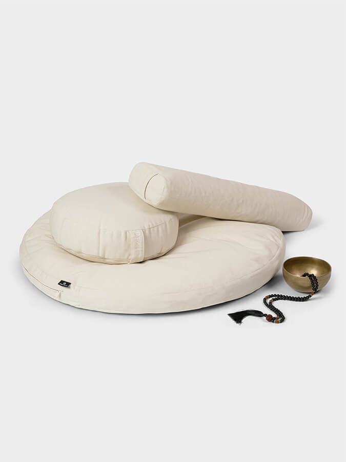 Organic Round Meditation Cushion Kit with Zafu and Bolster
