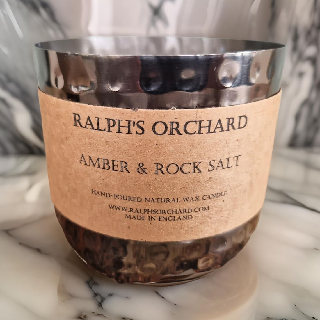 Amber and Rock Salt Hand Poured Candle