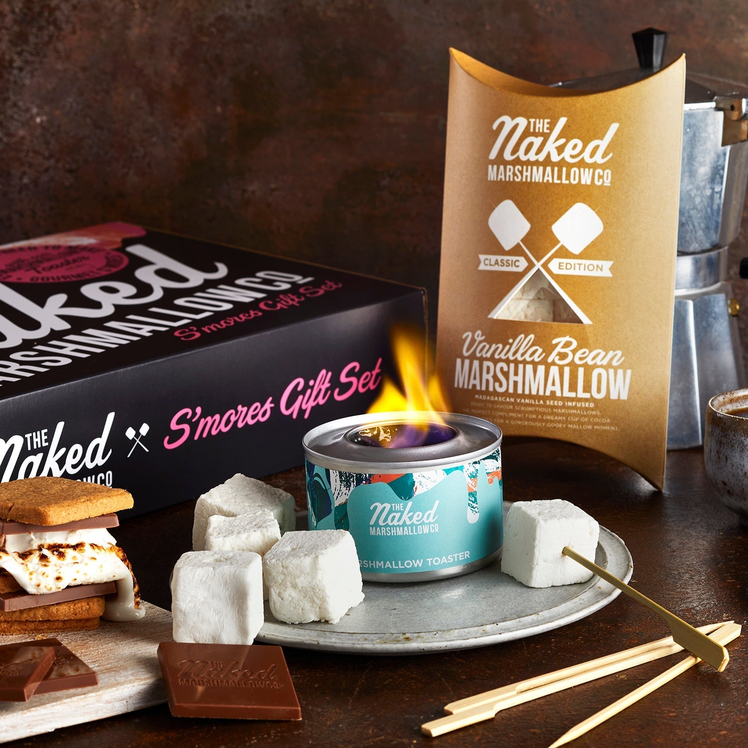 S'mores Gift Set with Marshmallow Toaster and Gourmet Chocolates
