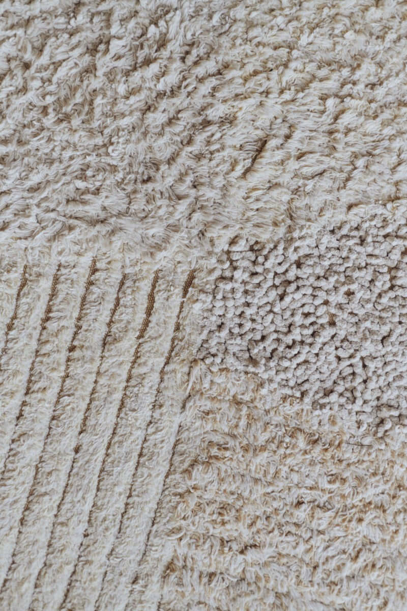 Rectangular Cotton Play Rug in Natural Colors with Gray & Beige Stripes - Safe, Functional & Educational for Toddlers by Lorena Canals at www.brixbailey.com